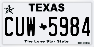 TX license plate CUW5984
