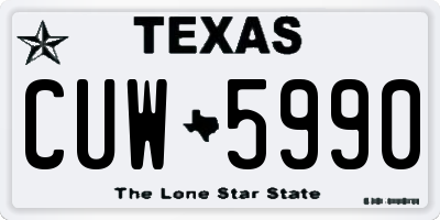 TX license plate CUW5990