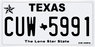 TX license plate CUW5991