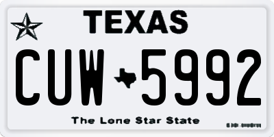 TX license plate CUW5992