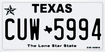 TX license plate CUW5994