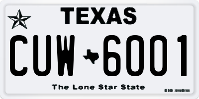 TX license plate CUW6001