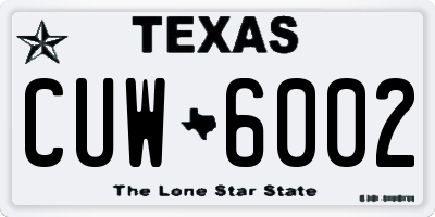 TX license plate CUW6002