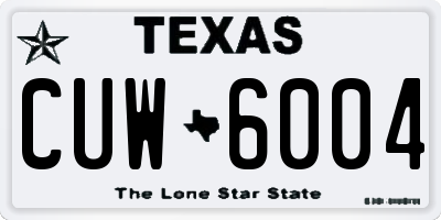 TX license plate CUW6004