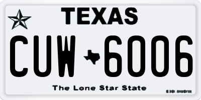 TX license plate CUW6006