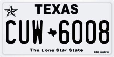 TX license plate CUW6008