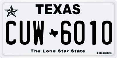 TX license plate CUW6010