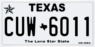 TX license plate CUW6011