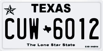 TX license plate CUW6012