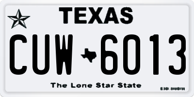 TX license plate CUW6013