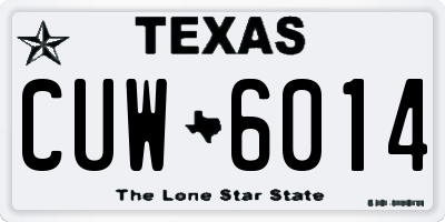 TX license plate CUW6014