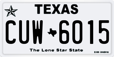 TX license plate CUW6015