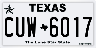 TX license plate CUW6017