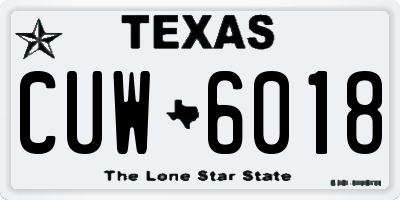 TX license plate CUW6018