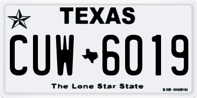 TX license plate CUW6019