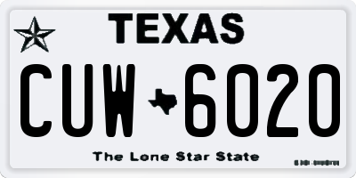TX license plate CUW6020
