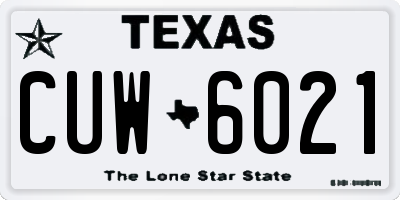 TX license plate CUW6021