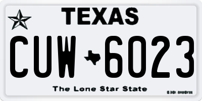 TX license plate CUW6023