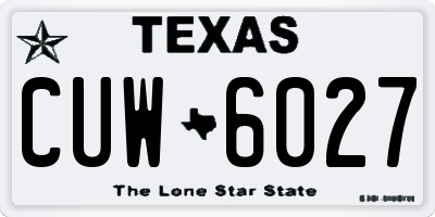 TX license plate CUW6027