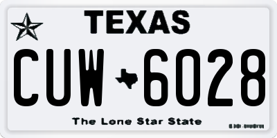 TX license plate CUW6028