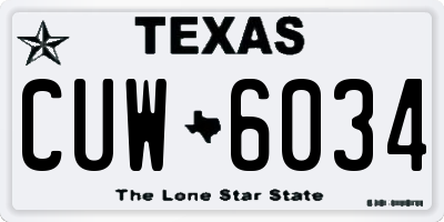 TX license plate CUW6034