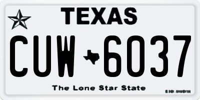 TX license plate CUW6037