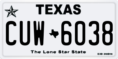TX license plate CUW6038