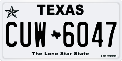 TX license plate CUW6047