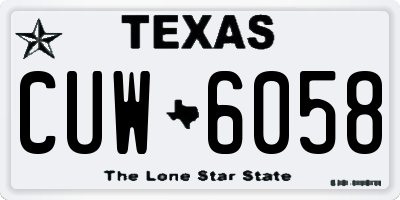 TX license plate CUW6058