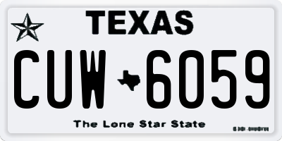 TX license plate CUW6059