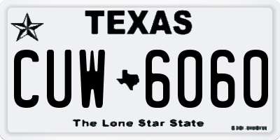 TX license plate CUW6060