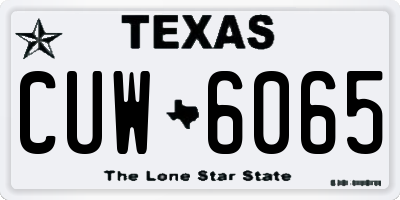 TX license plate CUW6065