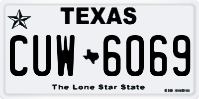 TX license plate CUW6069