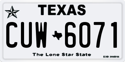 TX license plate CUW6071