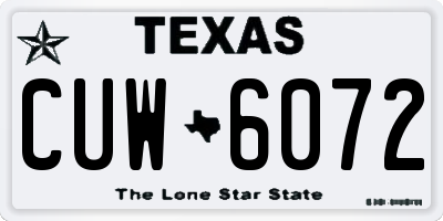 TX license plate CUW6072