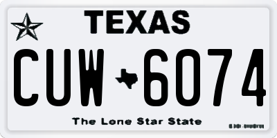 TX license plate CUW6074
