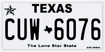 TX license plate CUW6076