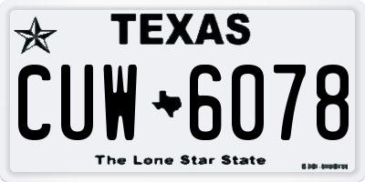TX license plate CUW6078