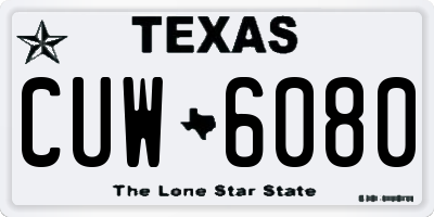 TX license plate CUW6080