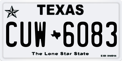 TX license plate CUW6083