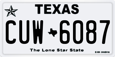 TX license plate CUW6087