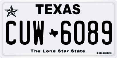 TX license plate CUW6089