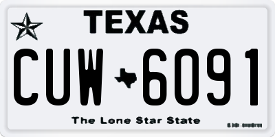 TX license plate CUW6091