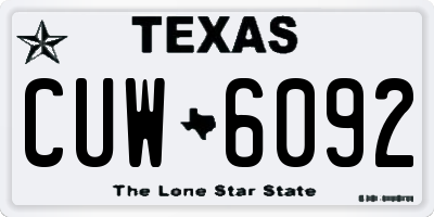 TX license plate CUW6092