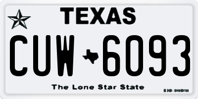 TX license plate CUW6093