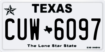TX license plate CUW6097