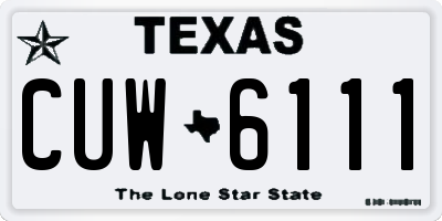 TX license plate CUW6111