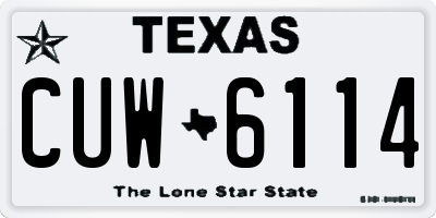 TX license plate CUW6114