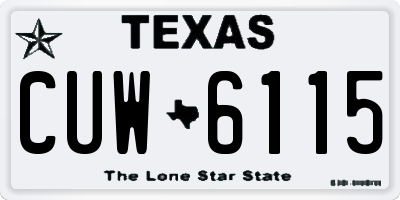 TX license plate CUW6115