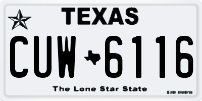 TX license plate CUW6116